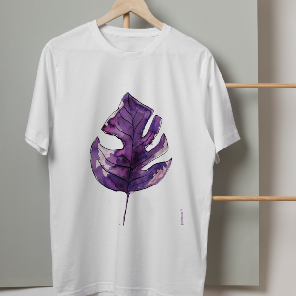 T-shirt feuille violette